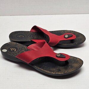 Aeroblu Aero Blu Walk Flat Sandals Slip On Toe Red Flip Flop India Shoes 39